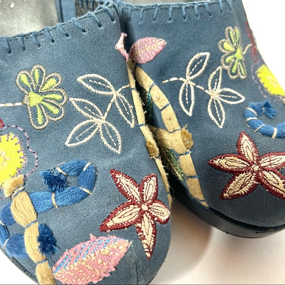 Boho Nine West Platform Clog Mule Slide Floral Shoes Size 8 - Picture 4 of 8